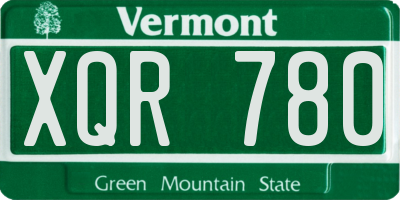 VT license plate XQR780
