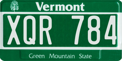 VT license plate XQR784