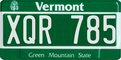 VT license plate XQR785