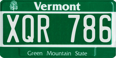 VT license plate XQR786