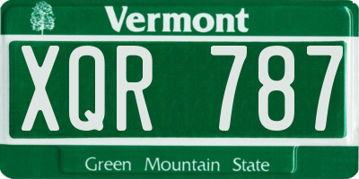 VT license plate XQR787