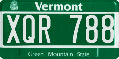 VT license plate XQR788
