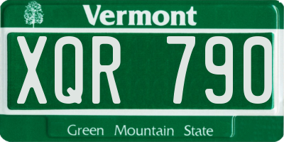 VT license plate XQR790