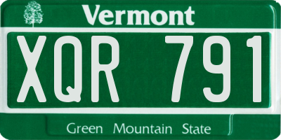 VT license plate XQR791