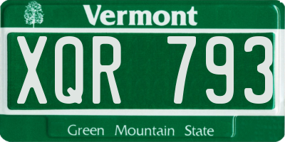 VT license plate XQR793