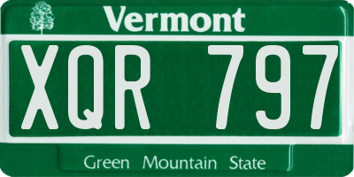VT license plate XQR797