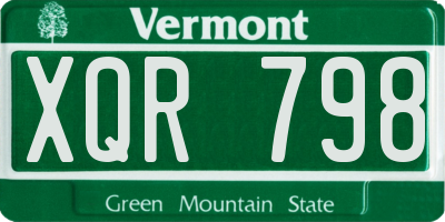 VT license plate XQR798