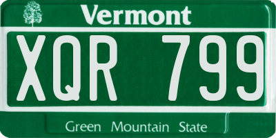 VT license plate XQR799