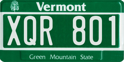 VT license plate XQR801