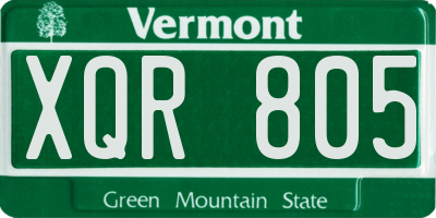 VT license plate XQR805