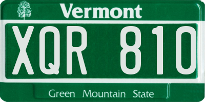 VT license plate XQR810