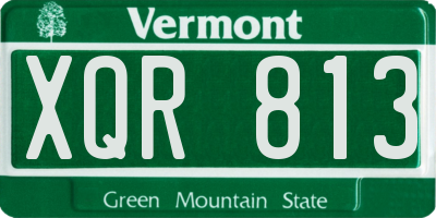 VT license plate XQR813