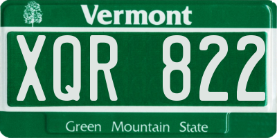 VT license plate XQR822