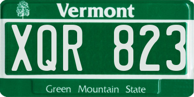 VT license plate XQR823