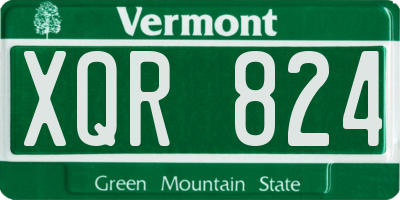VT license plate XQR824