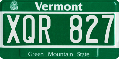 VT license plate XQR827