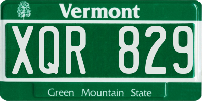 VT license plate XQR829