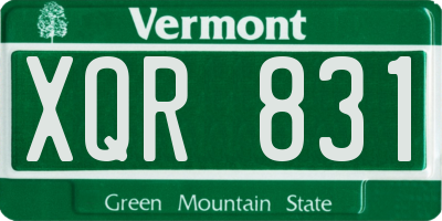 VT license plate XQR831