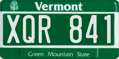 VT license plate XQR841
