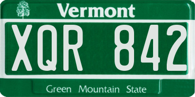 VT license plate XQR842