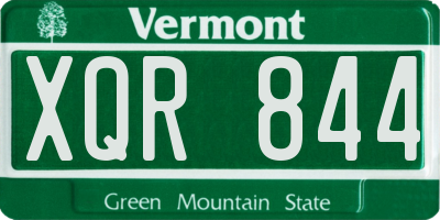 VT license plate XQR844