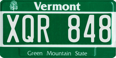 VT license plate XQR848