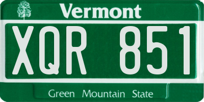 VT license plate XQR851