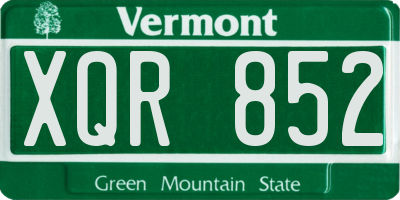 VT license plate XQR852