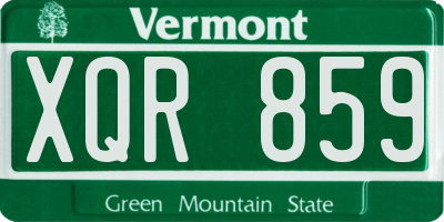 VT license plate XQR859