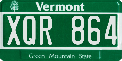 VT license plate XQR864