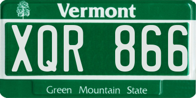 VT license plate XQR866