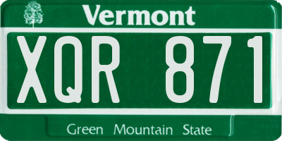VT license plate XQR871