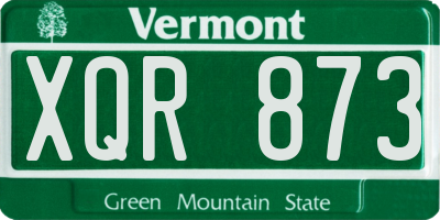 VT license plate XQR873