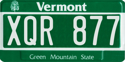 VT license plate XQR877