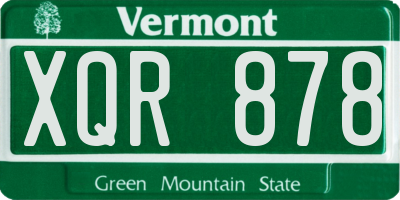 VT license plate XQR878