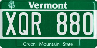 VT license plate XQR880