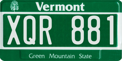 VT license plate XQR881