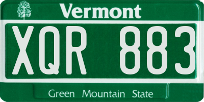 VT license plate XQR883