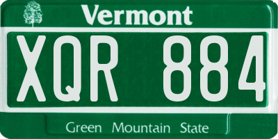 VT license plate XQR884