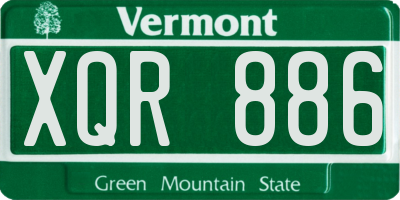 VT license plate XQR886