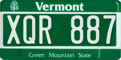 VT license plate XQR887