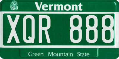 VT license plate XQR888
