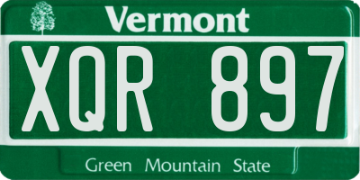 VT license plate XQR897