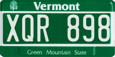 VT license plate XQR898