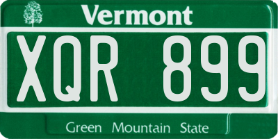 VT license plate XQR899