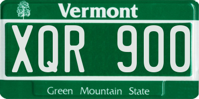 VT license plate XQR900
