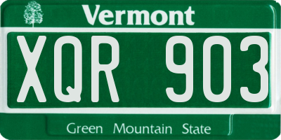 VT license plate XQR903