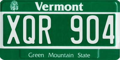 VT license plate XQR904
