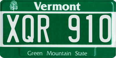 VT license plate XQR910