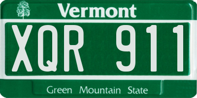 VT license plate XQR911